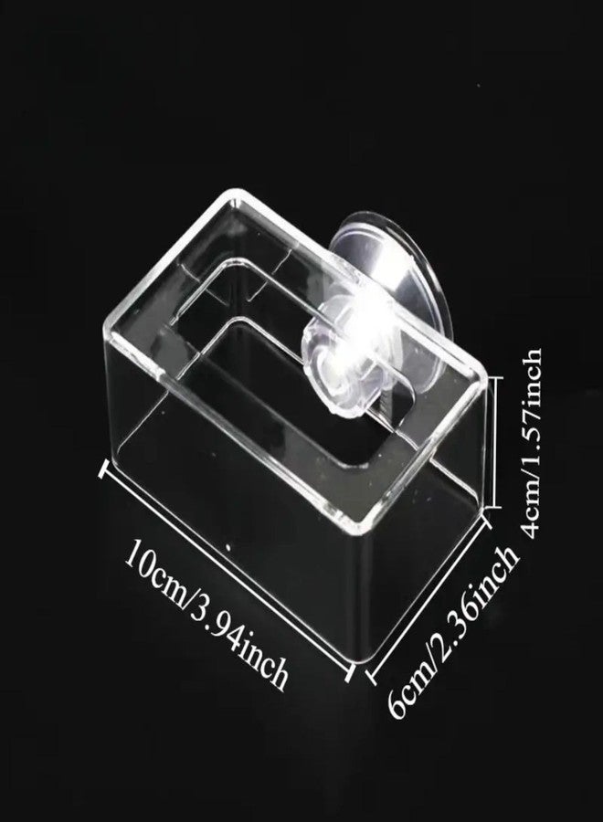 VAYINATO® 1pc Rectangular Shaped Acrylic Fish Feeding Box with Suction Cup, Transparent Fish Feeder, Aquarium Fish Tank Accessories Cichild, Beta, Goldfish, Spirulina and Koi Pond by Petzlifeworld - Image 5